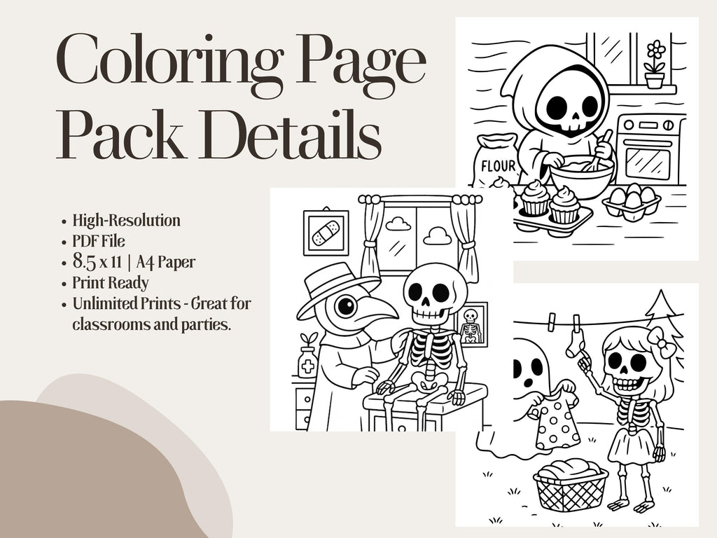 Spooky Cuties Coloring Book: Cozy Halloween Kawaii Pages (PDF Download)