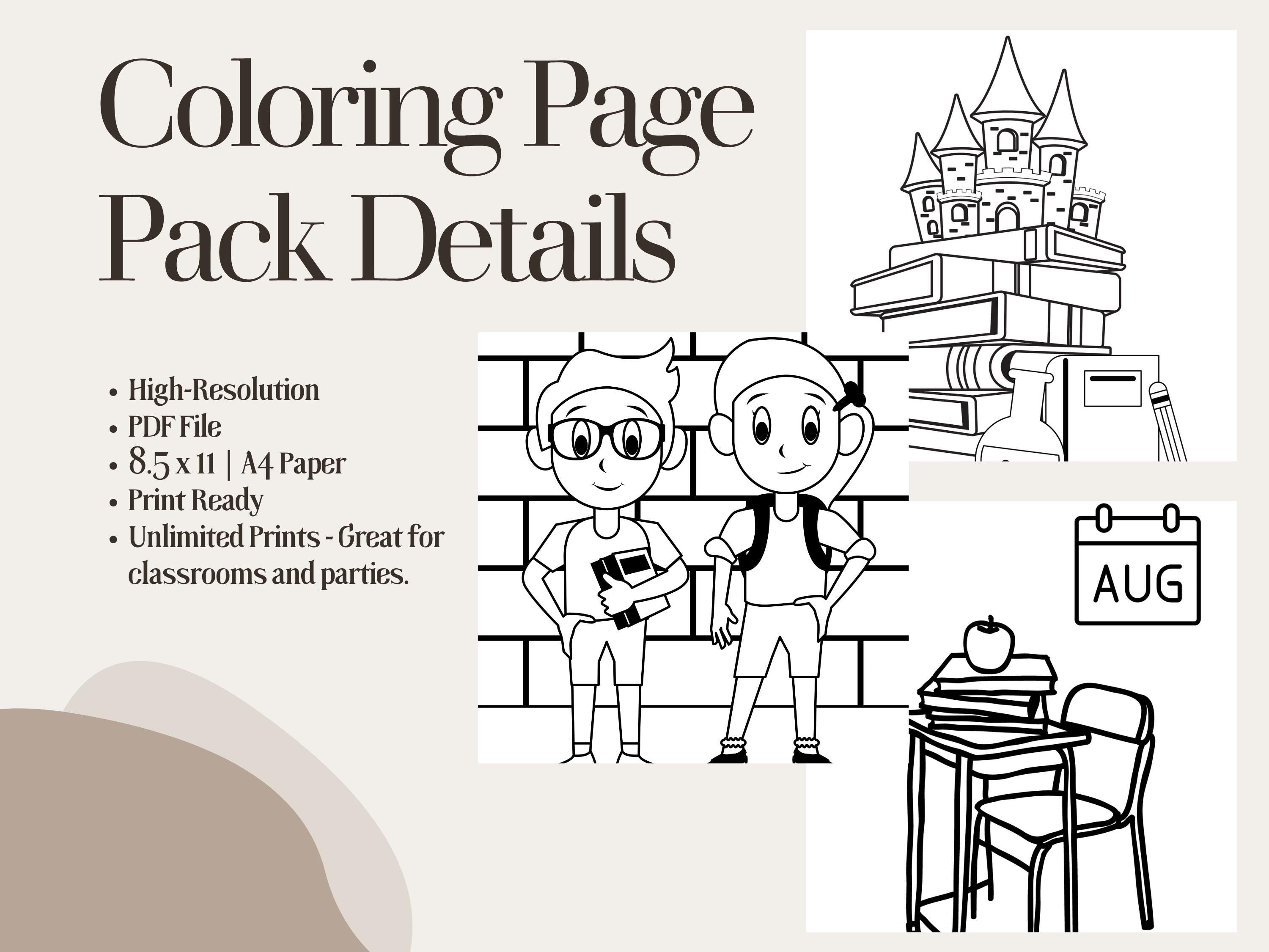 Back To School Coloring Pages: 10 Printable Designs (PDF)