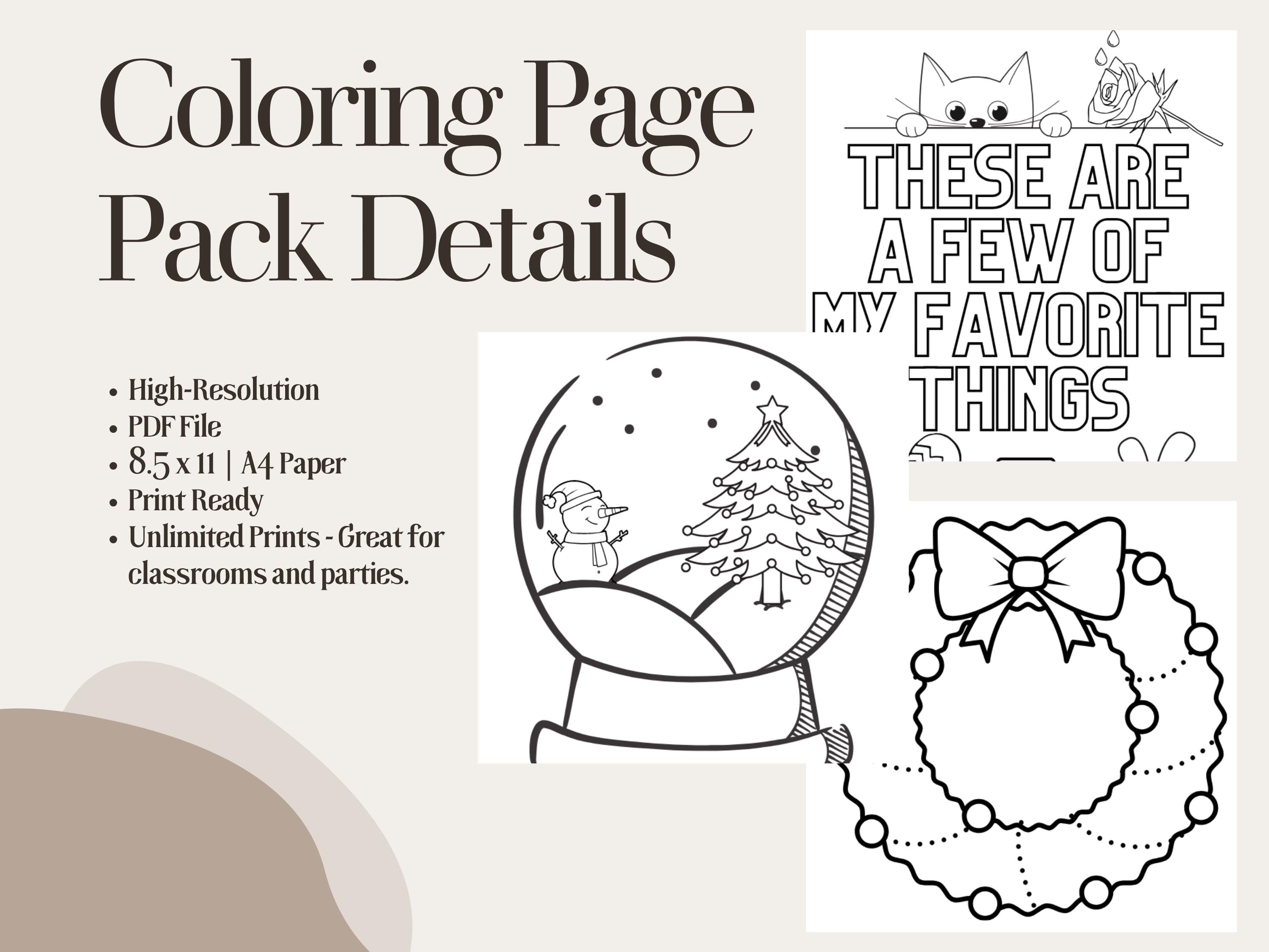 Christmas Coloring Pages for Kids: Santa, Elves, Tree (PDF)