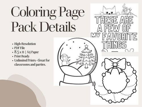 Christmas Coloring Pages for Kids: Santa, Elves, Tree (PDF)