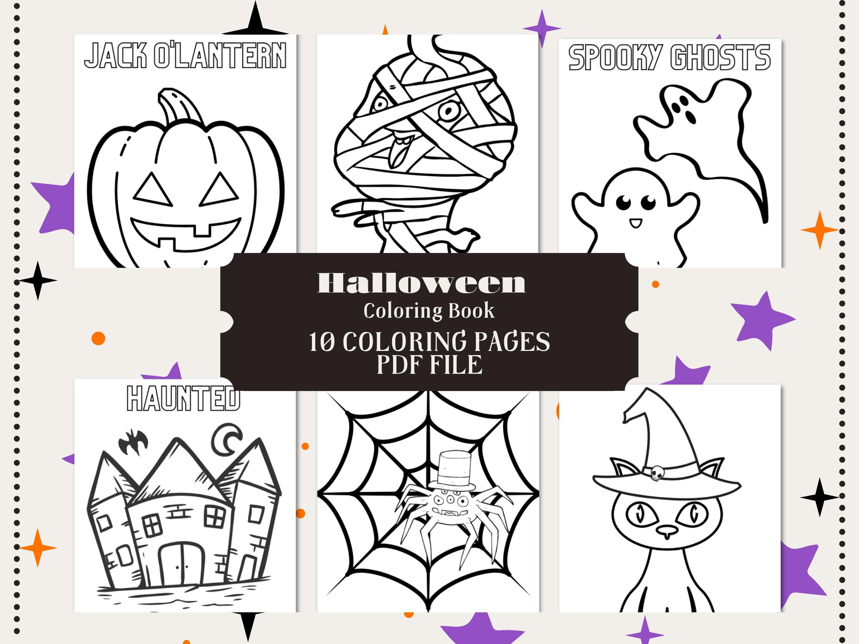 Halloween Coloring Pages for Kids: 10 Printable Designs (PDF)
