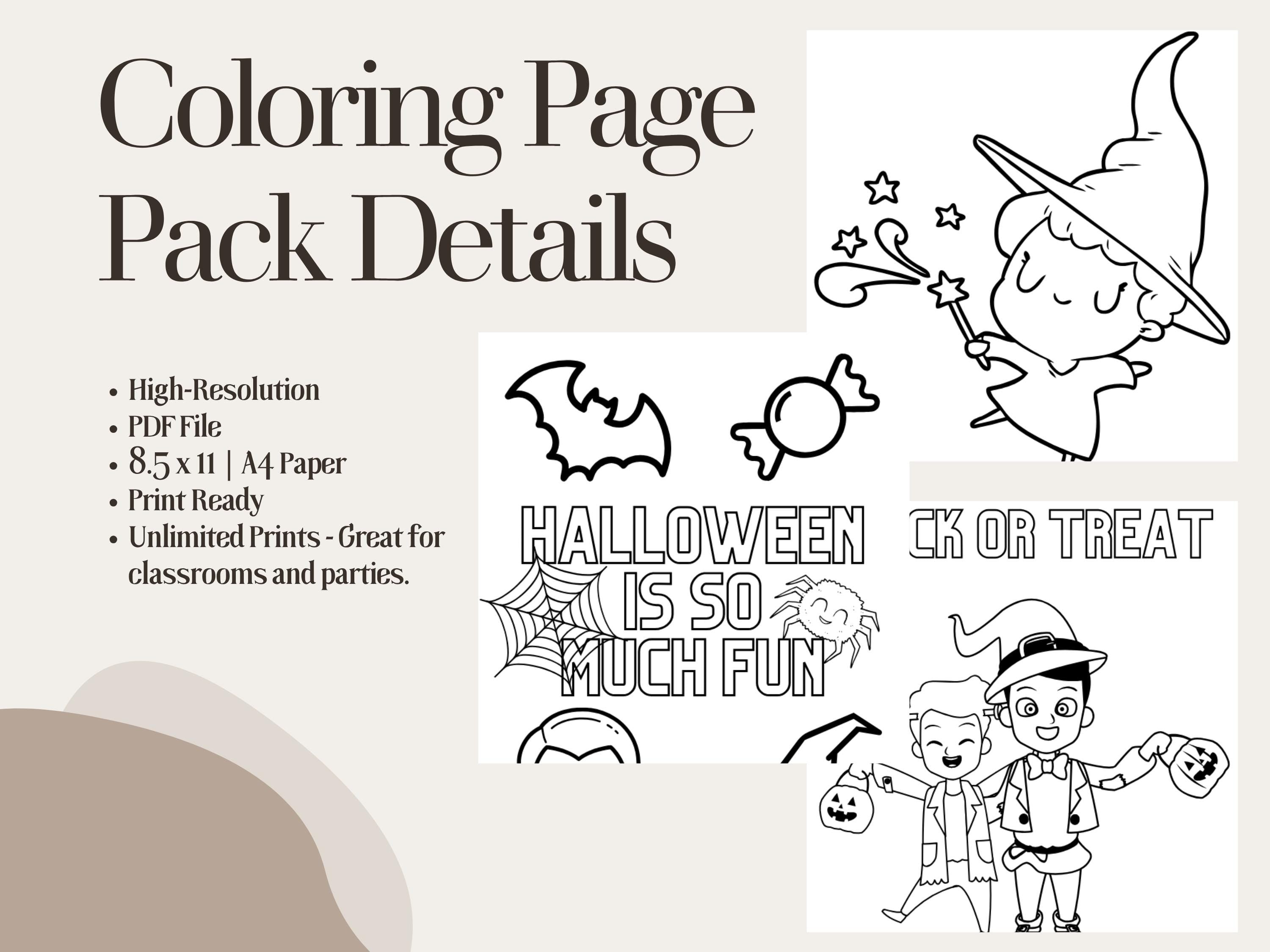 Halloween Coloring Pages for Kids: 10 Printable Designs (PDF)