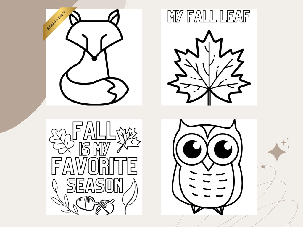 Fall Coloring Pages: Pumpkins, Fox, Squirrel, and More (PDF)