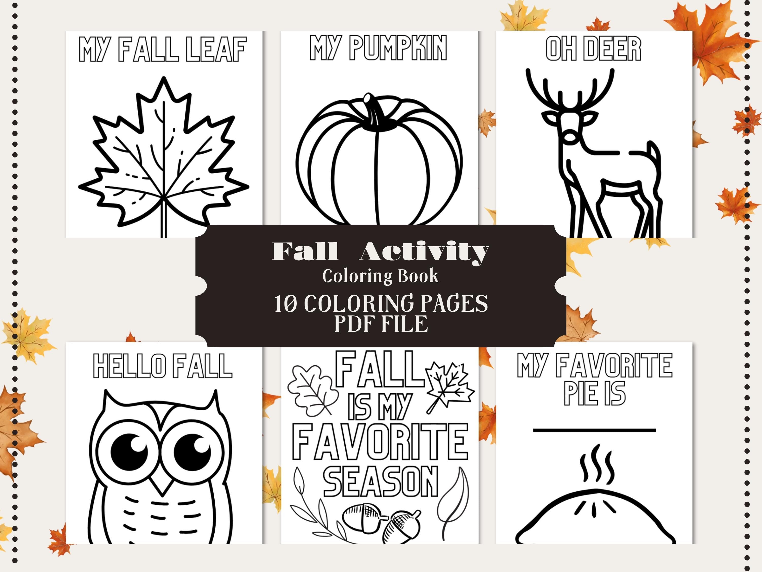 Fall Coloring Pages: Pumpkins, Fox, Squirrel, and More (PDF)