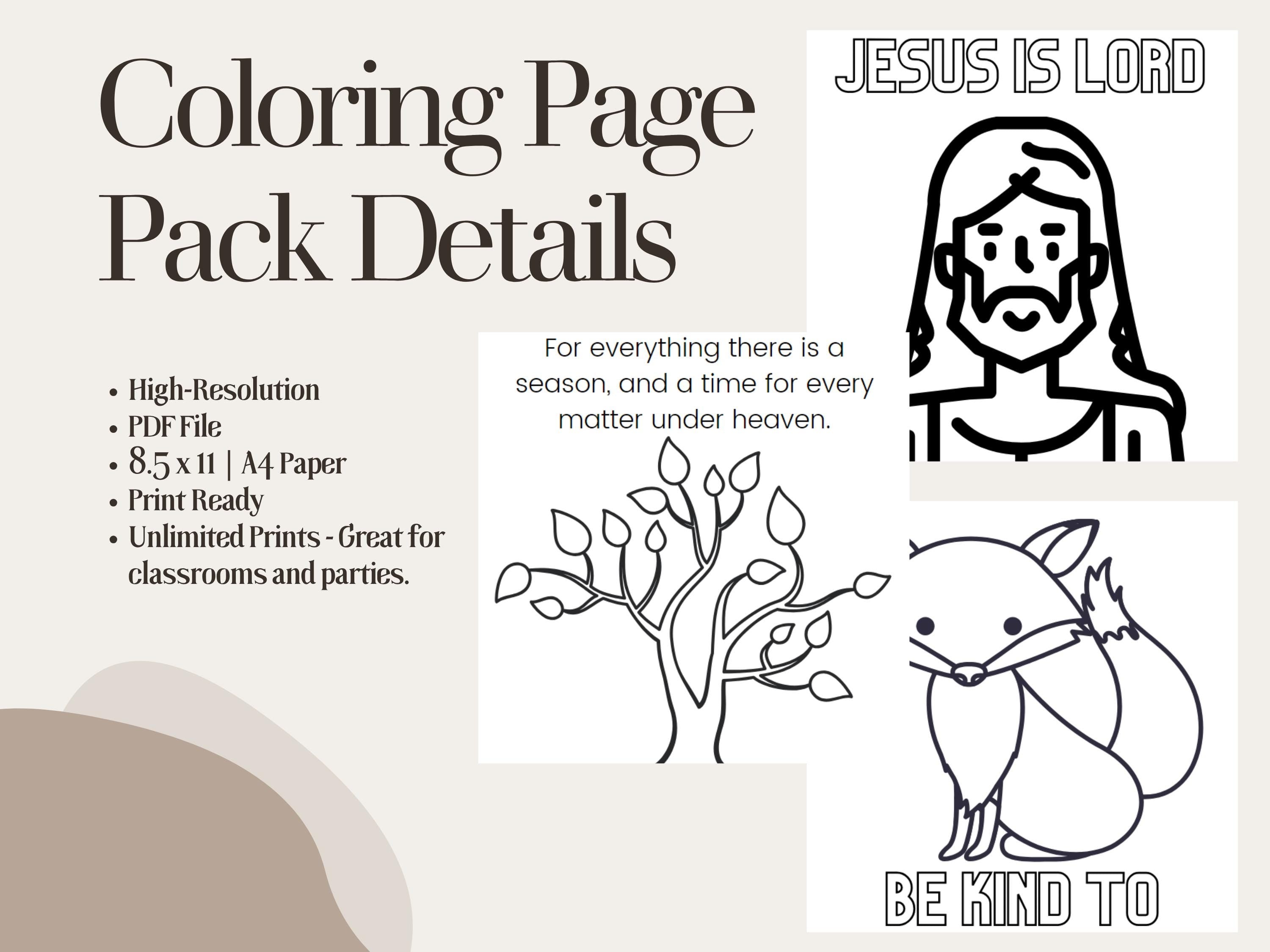 Fall Religious Coloring Pages: Sunday School Activity (PDF)