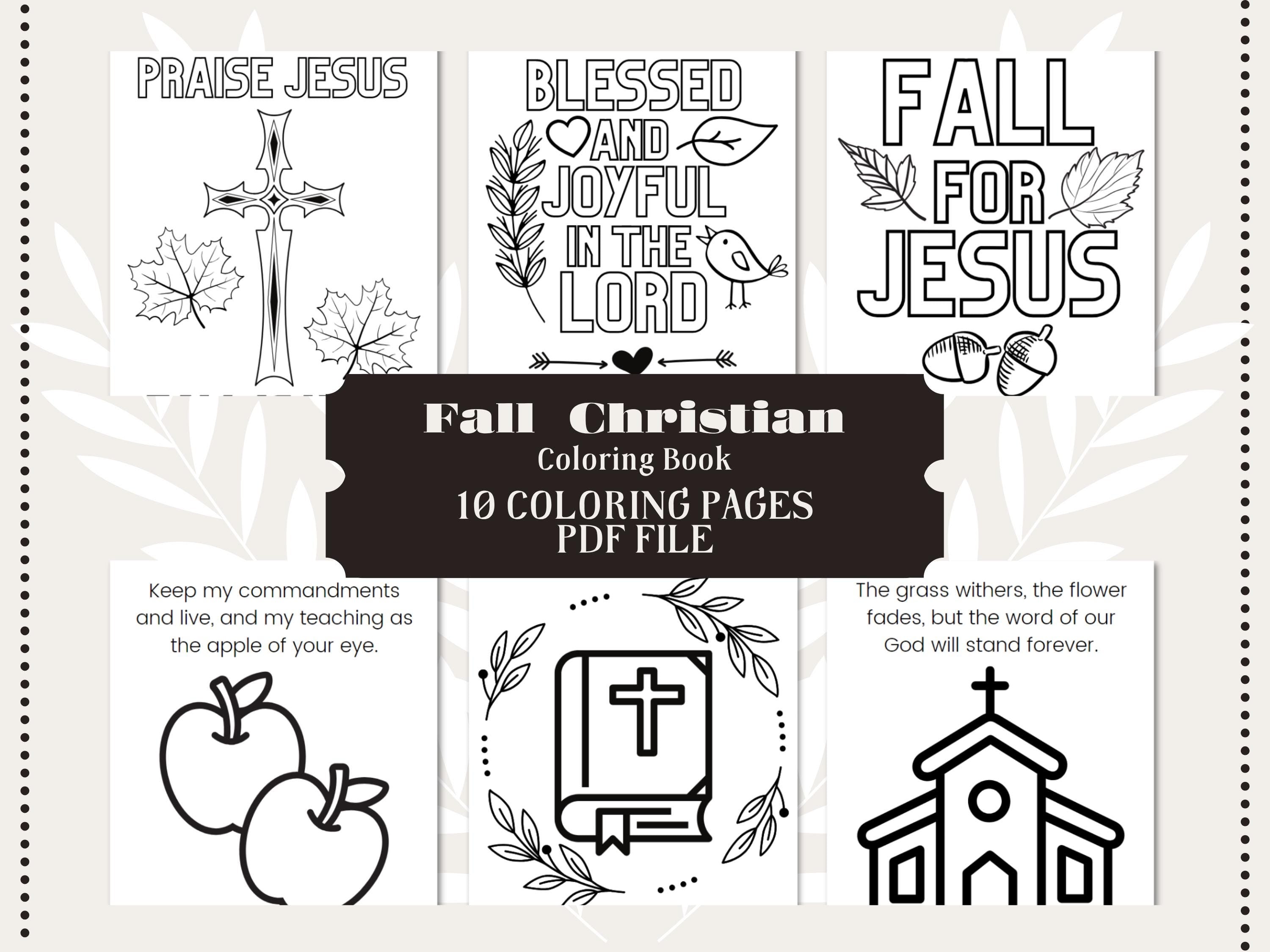Fall Religious Coloring Pages: Sunday School Activity (PDF)