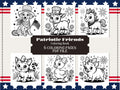 Patriotic Friends 4th of July Coloring Book: Adorable Kids & Adults Pages (PDF Download)