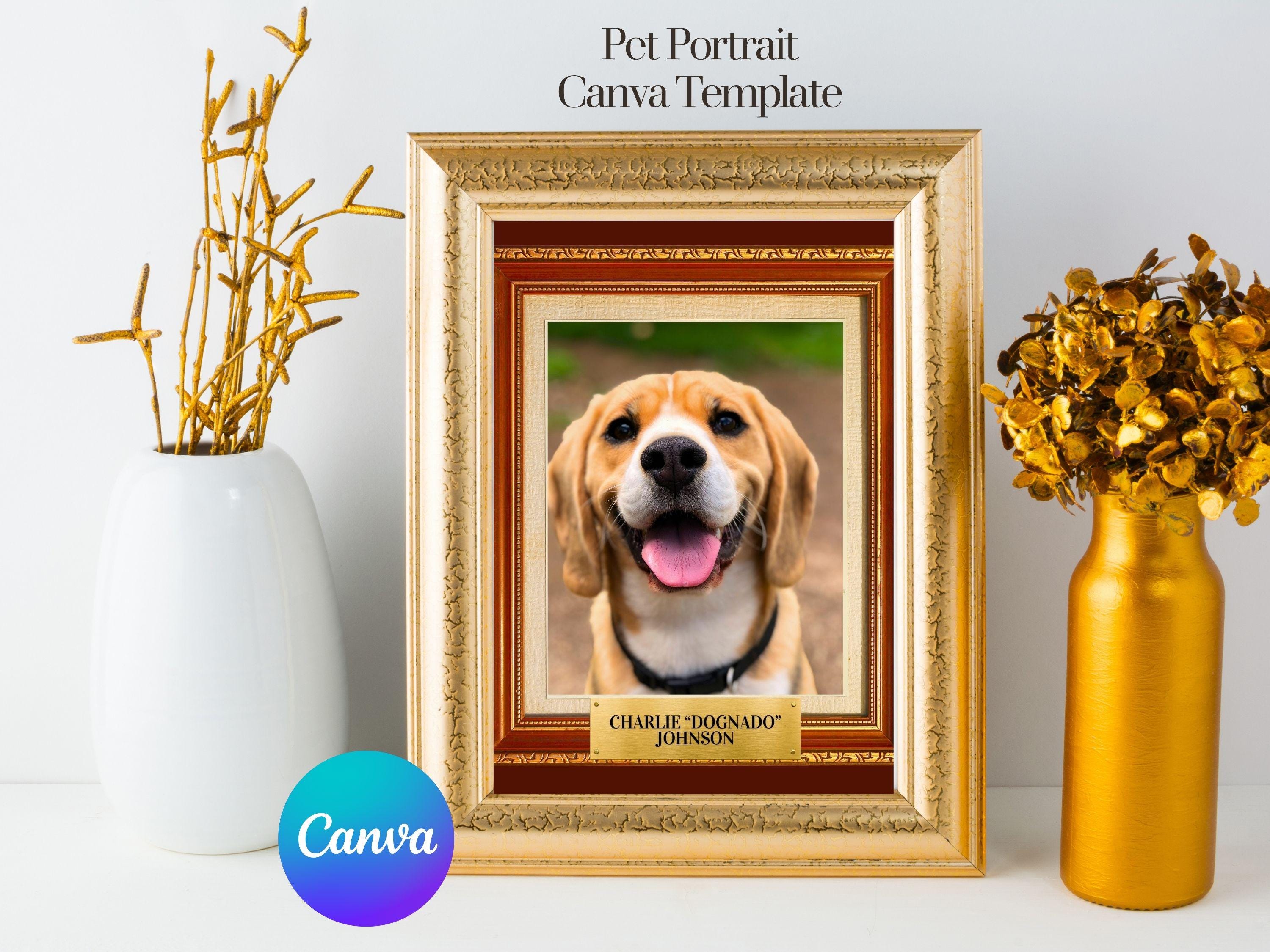 Custom Pet Portrait, Memorial Tribute, Canva Template (Digital Download)