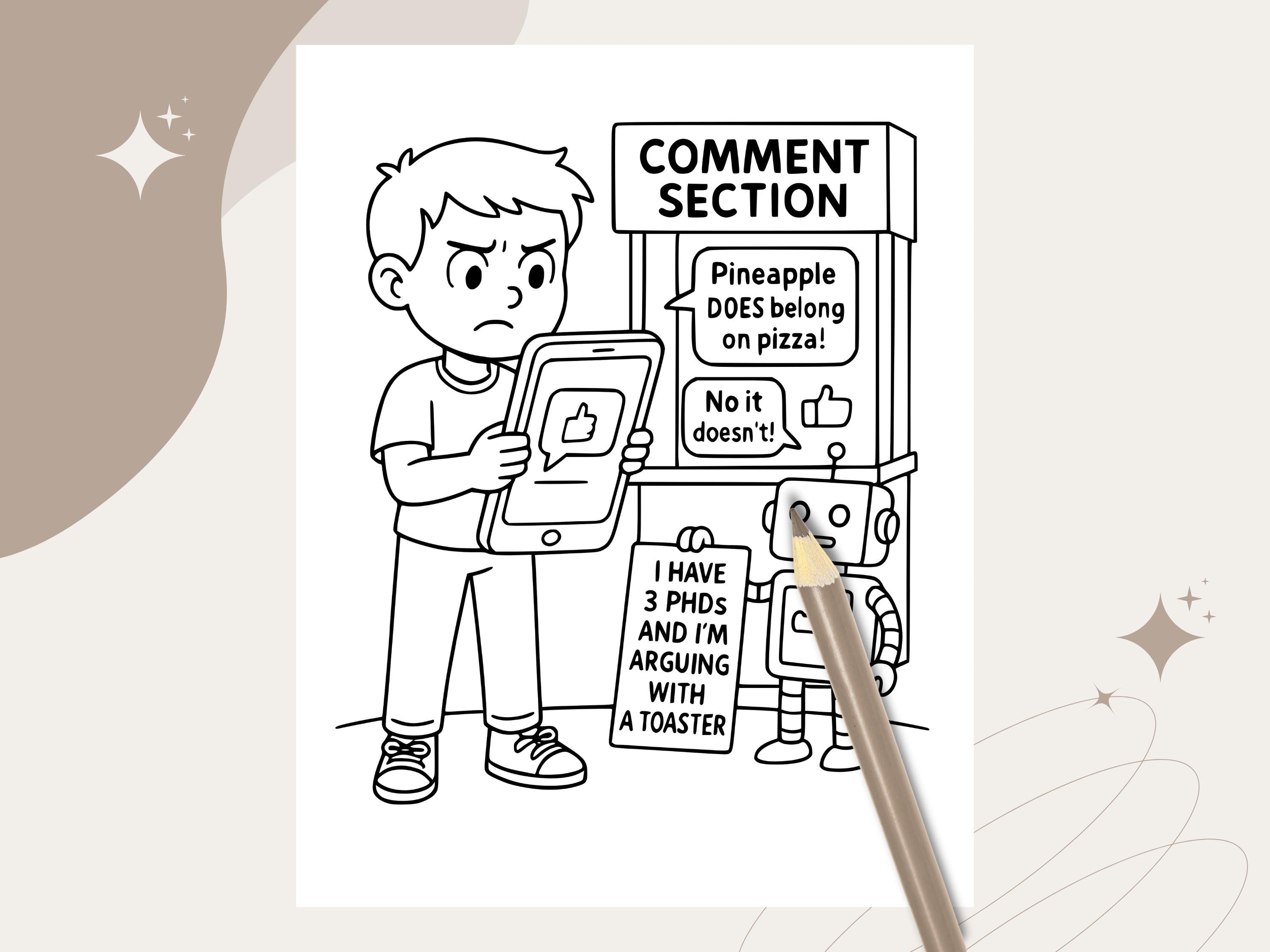First World Problems Coloring Book: Adult & Kids Printable PDF (Bonus Drawing Included)
