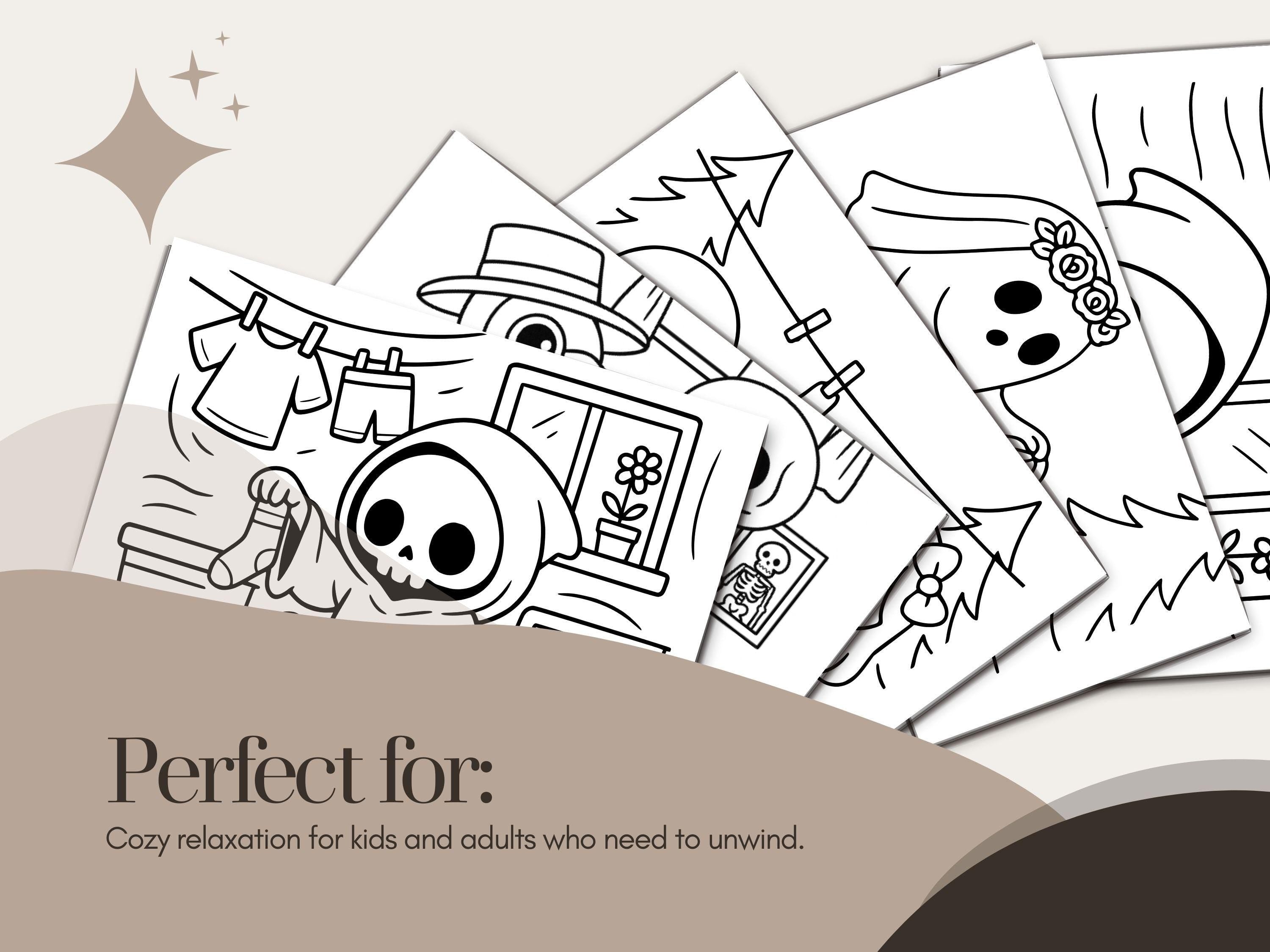 Spooky Cuties Coloring Book: Cozy Halloween Kawaii Pages (PDF Download)