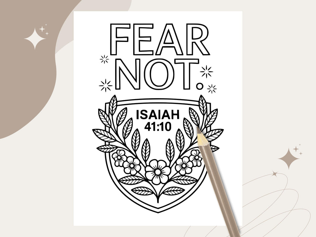 Floral Christian Coloring Pages: Bible Verse Art (PDF Download V1)