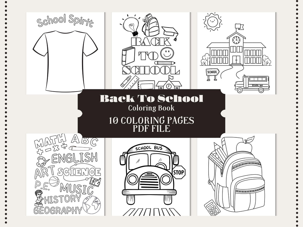 Back To School Coloring Pages: 10 Printable Designs (PDF)
