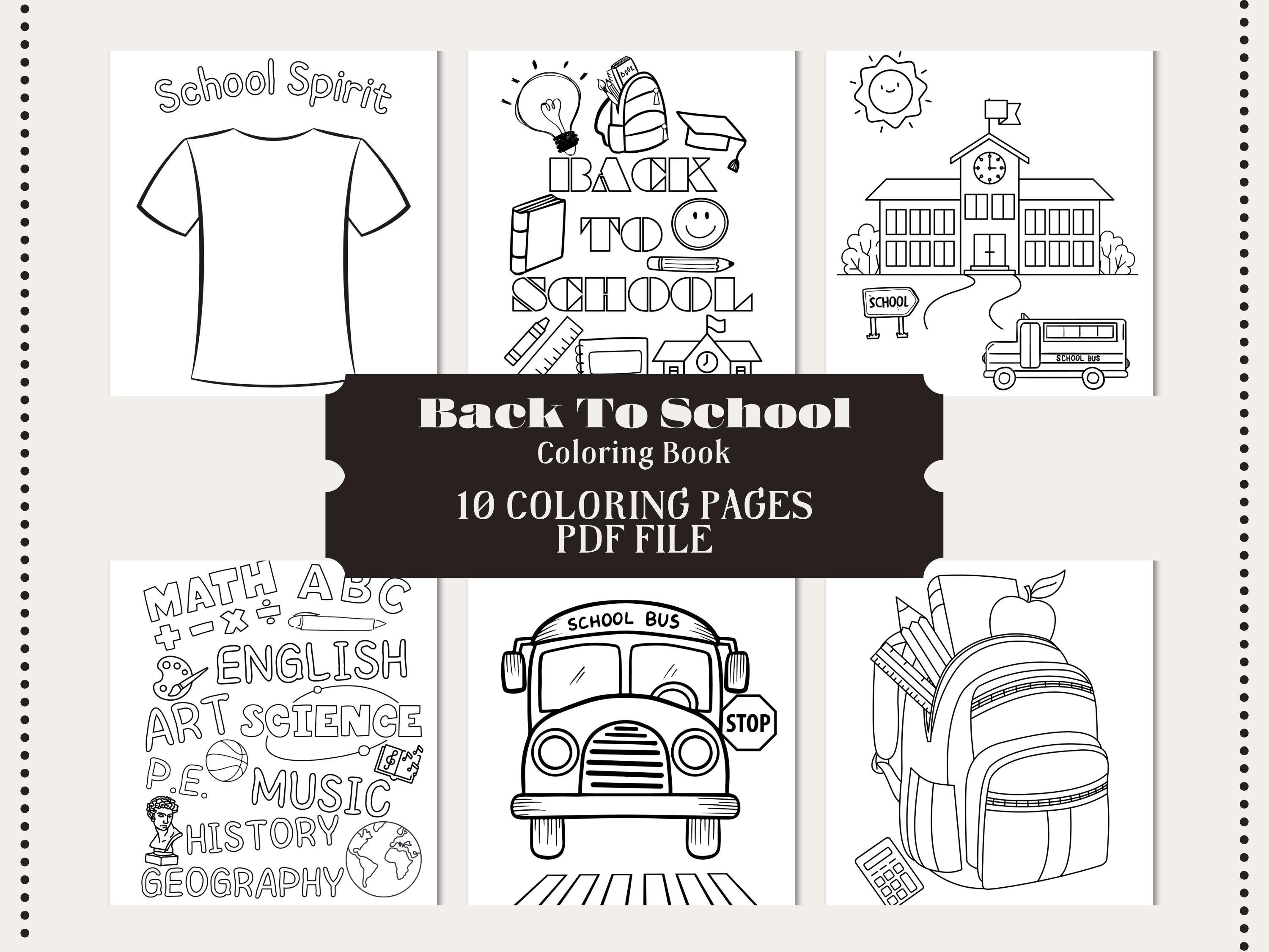 Back To School Coloring Pages: 10 Printable Designs (PDF)