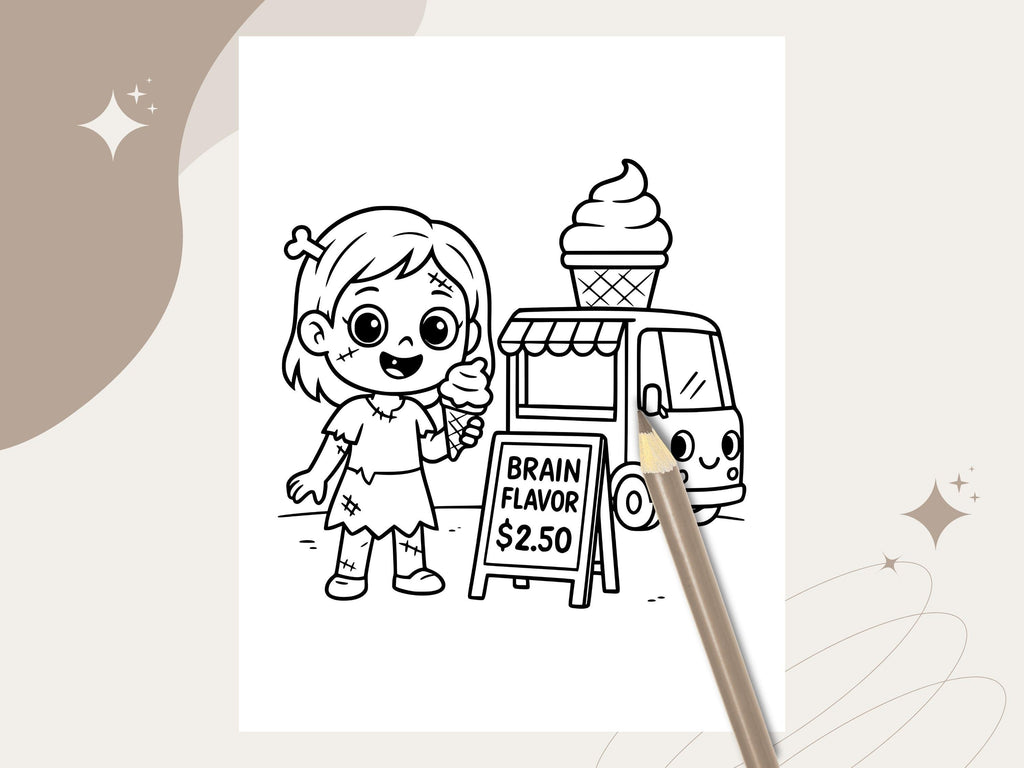 Spooky Cuties Coloring Pages: Kawaii Halloween, Cozy Moments (PDF Download)