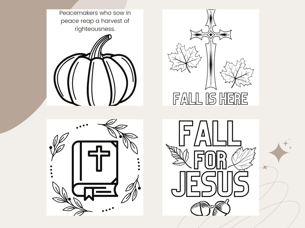Fall Religious Coloring Pages: Sunday School Activity (PDF)