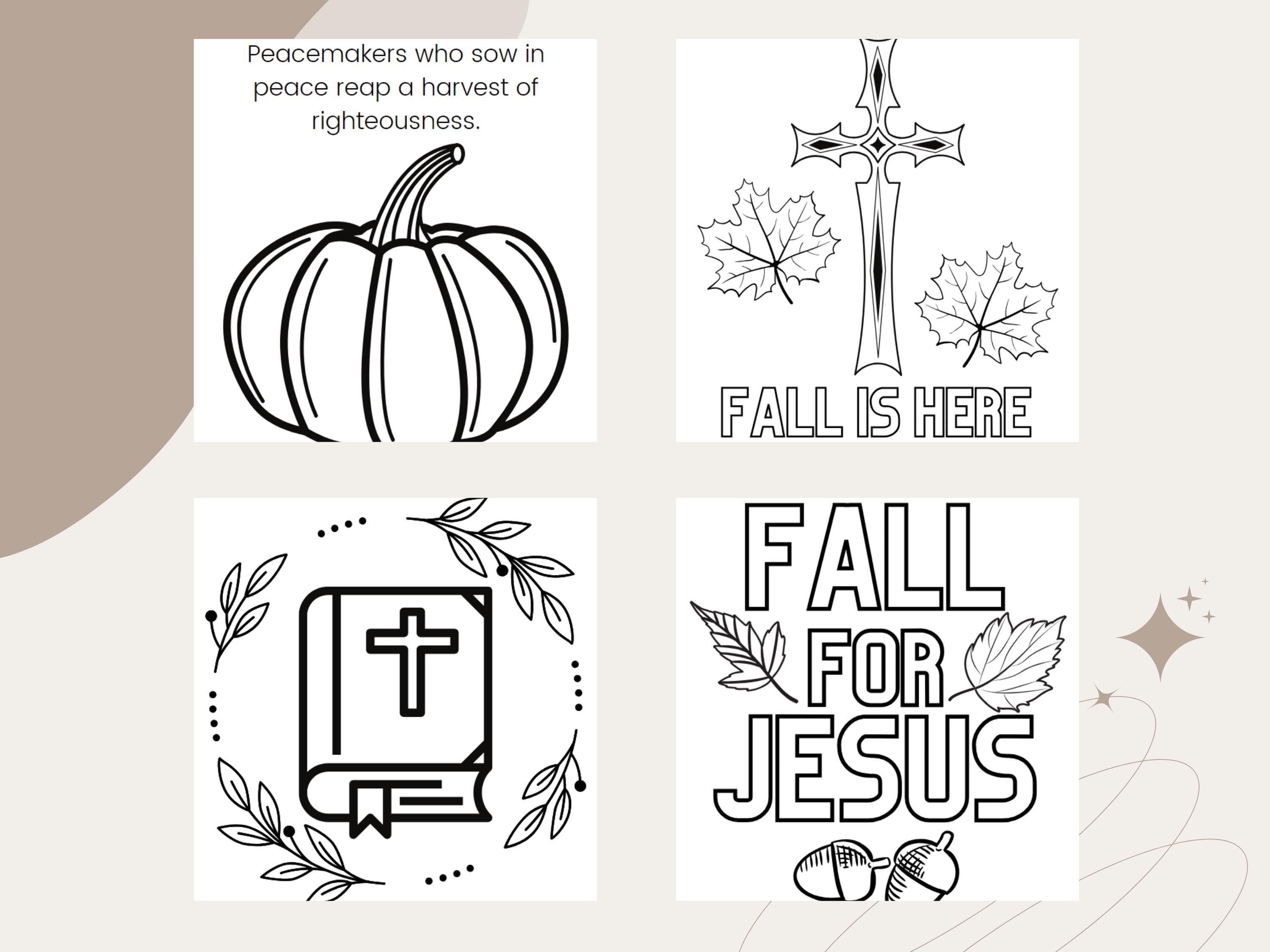 Fall Religious Coloring Pages: Sunday School Activity (PDF)