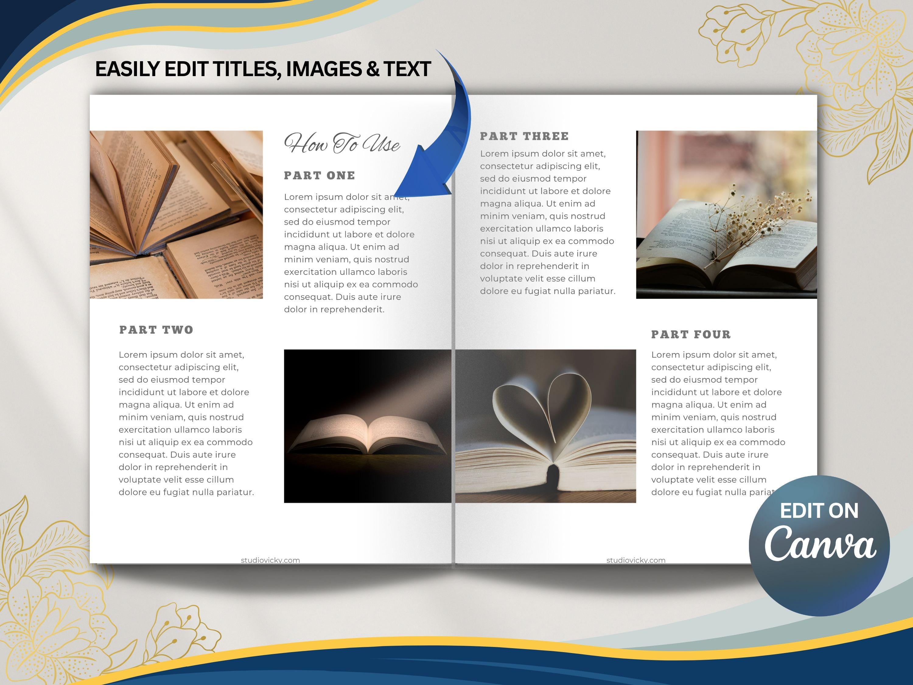 Editable E-book Template: 11-Page Canva Design (6x9 Digital Download)