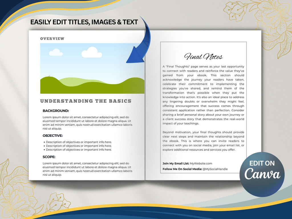 Editable E-book Template: 11-Page Canva Design (6x9 Digital Download)