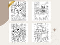 Kawaii Spooky Cuties Coloring Pages: Cozy Halloween Fun (PDF Download)