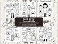 Goth Girls Paper Dolls Coloring Pages, Printable Activity (PDF & PNG)