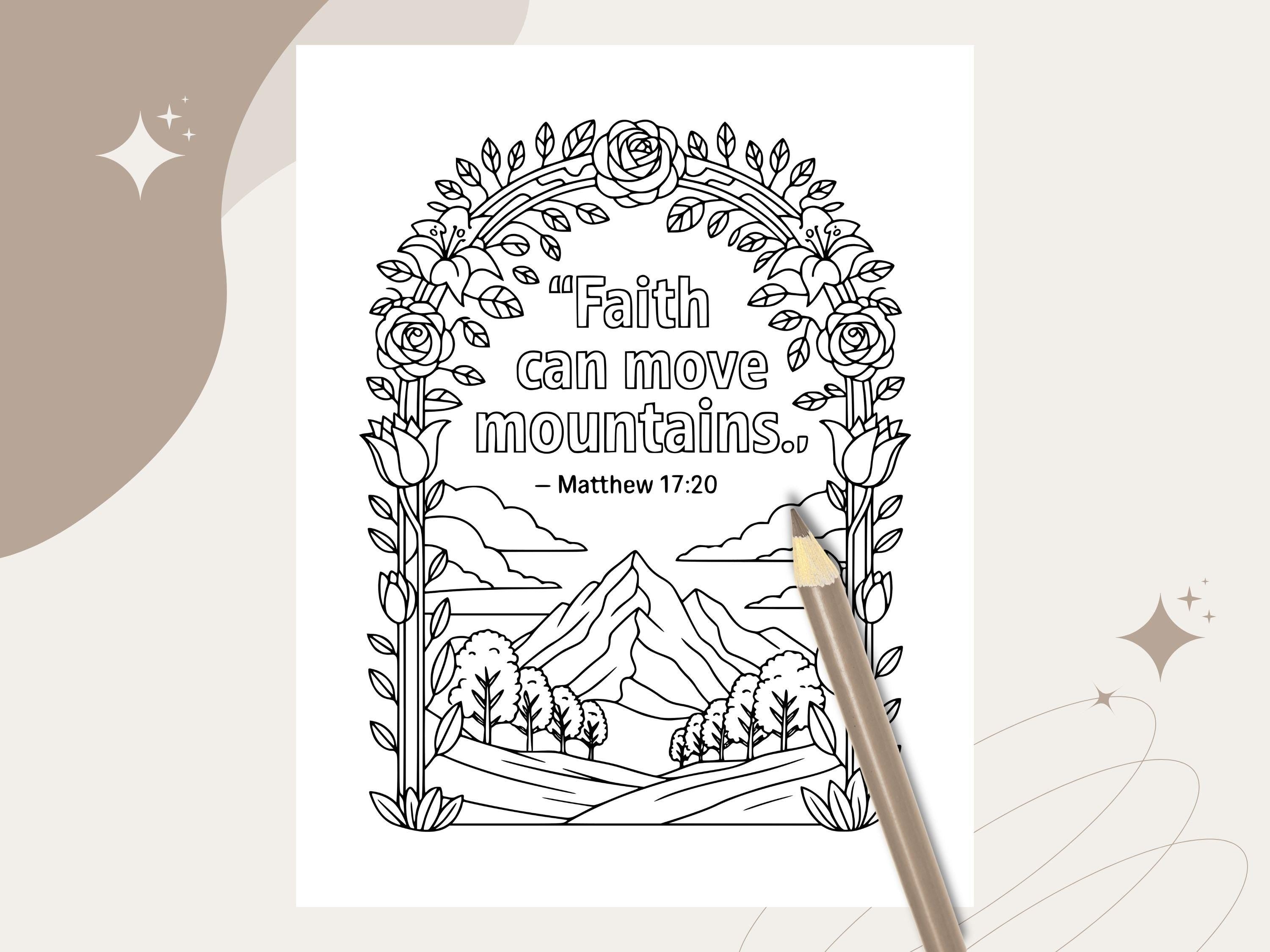 Floral Christian Bible Verse Coloring Pages: Sunday School Activity (PDF Pattern V2)