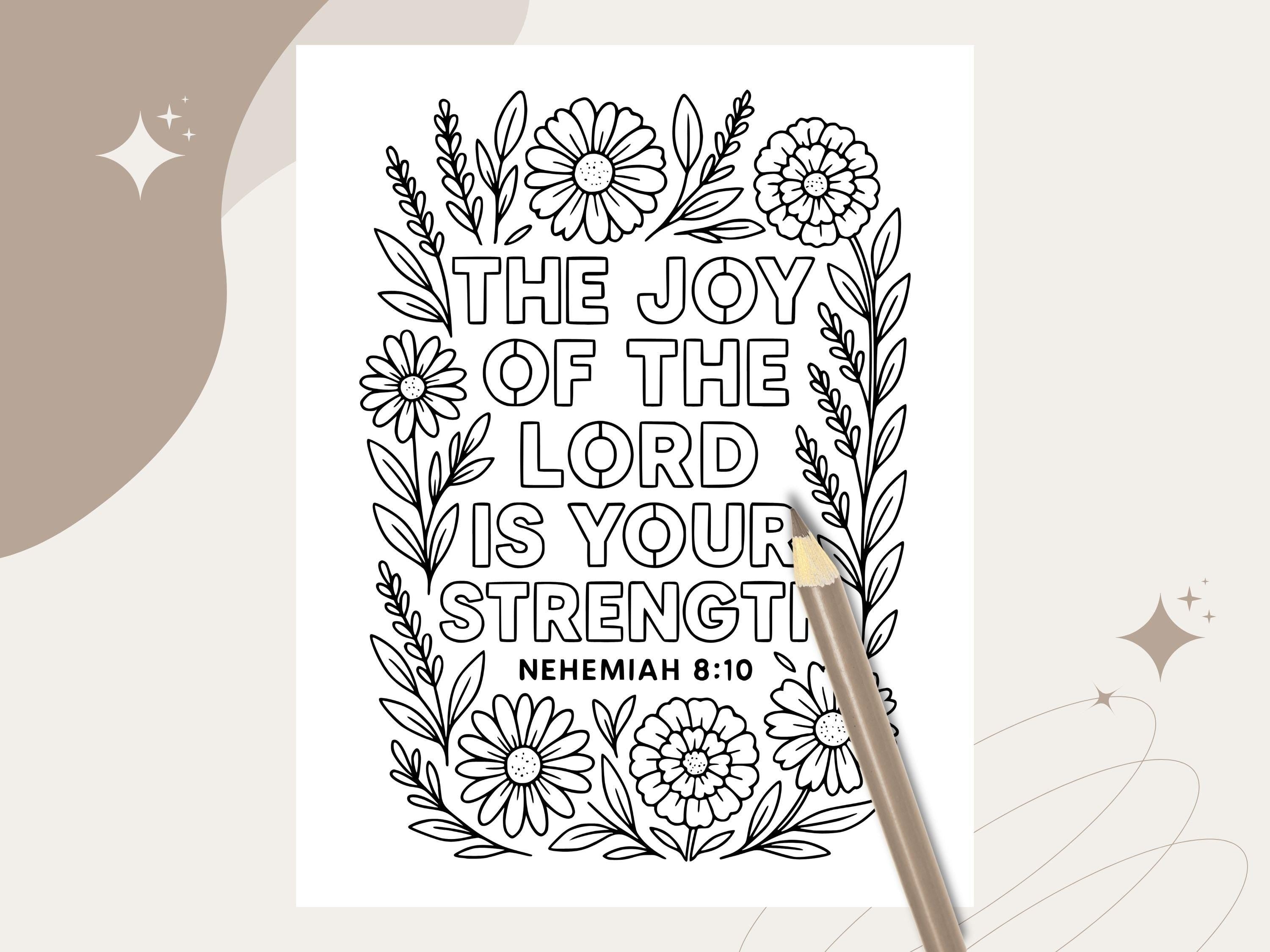 Floral Bible Verse Coloring Pages: Christian Activity, Sunday School (PDF Download V3)