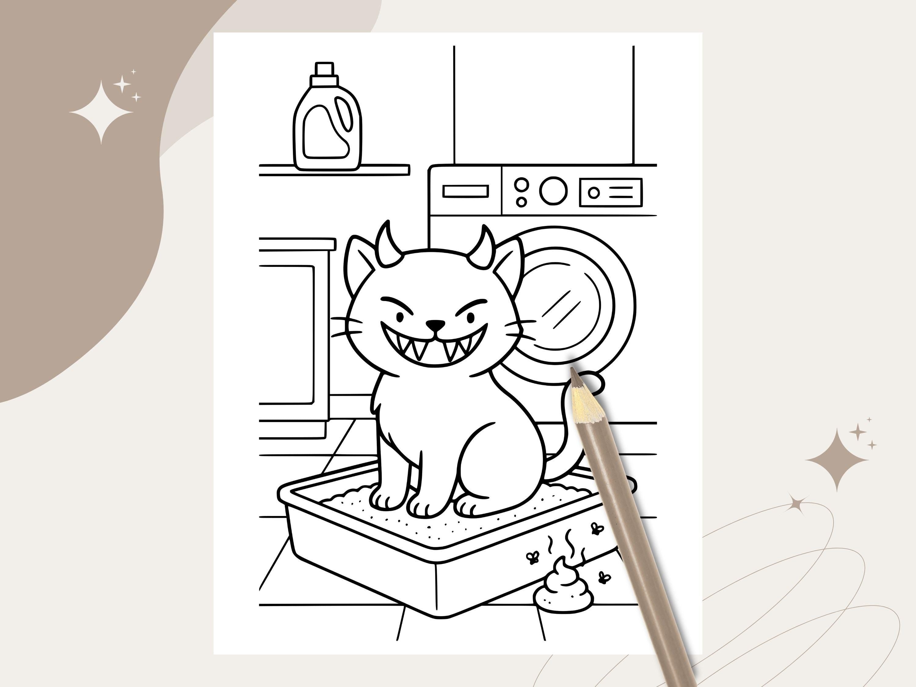 Naughty Cat Coloring Book: Cheeky Kitties, Cozy Illustrations (PDF Printable)