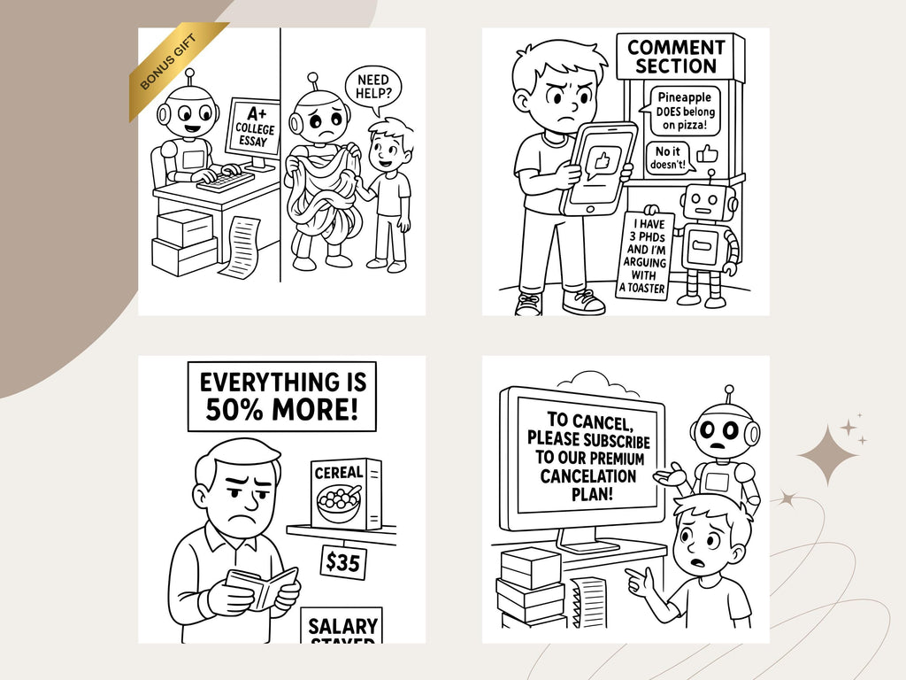 First World Problems Coloring Book: Adult & Kids Printable PDF (Bonus Drawing Included)