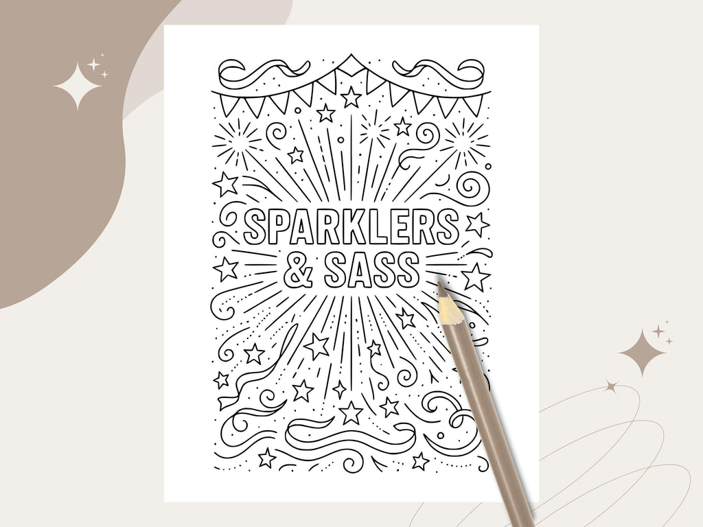 Funny 4th of July Coloring Pages: Patriotic Sassy Designs (PDF Printable & PNG Pages)