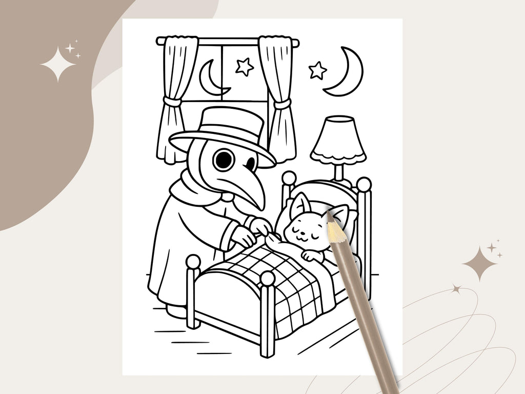 Spooky Cuties Coloring Pages: Cozy Halloween Kawaii Art (PDF Download)