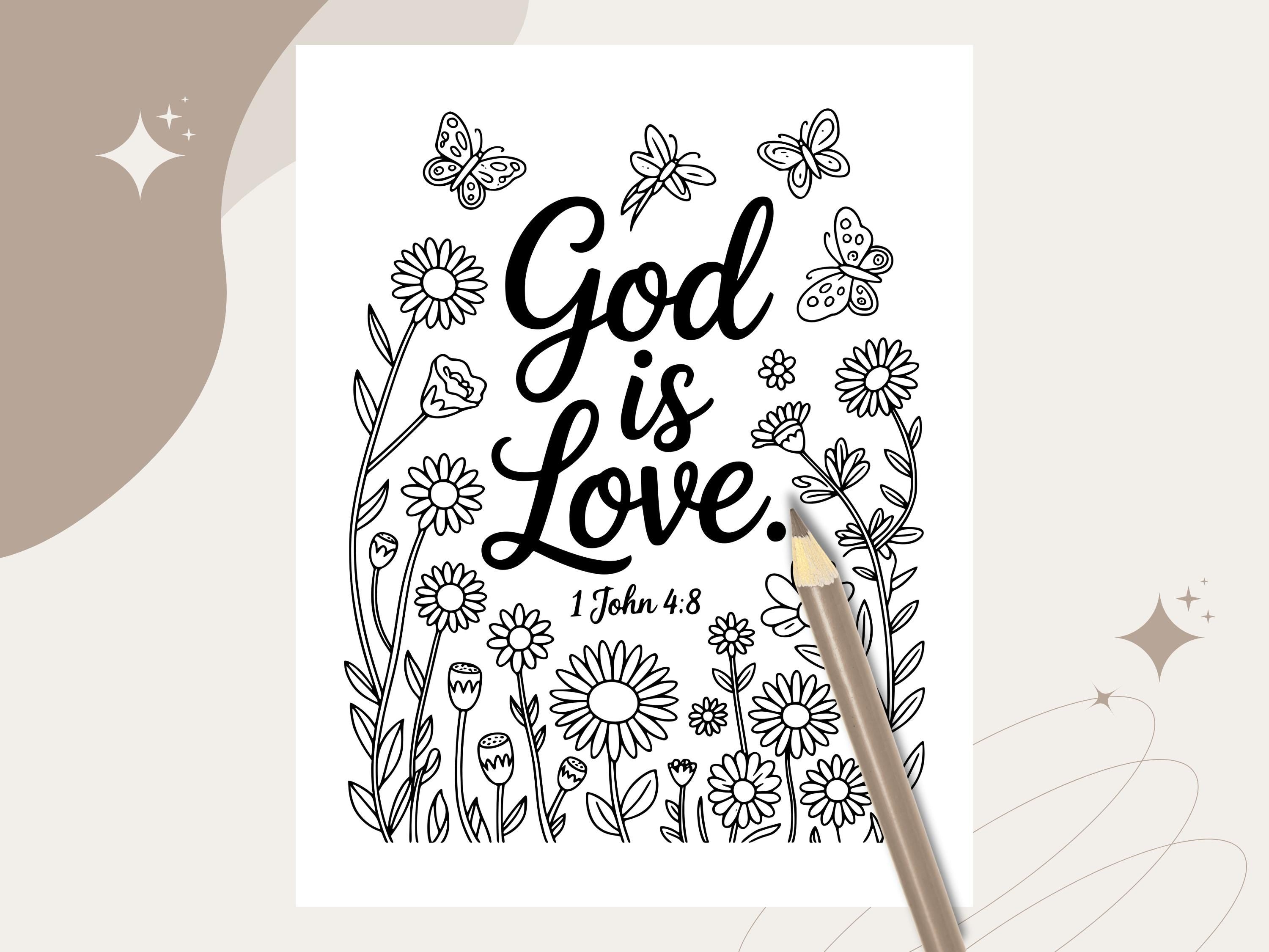 Floral Christian Coloring Pages: Bible Verse Art (PDF Download V1)