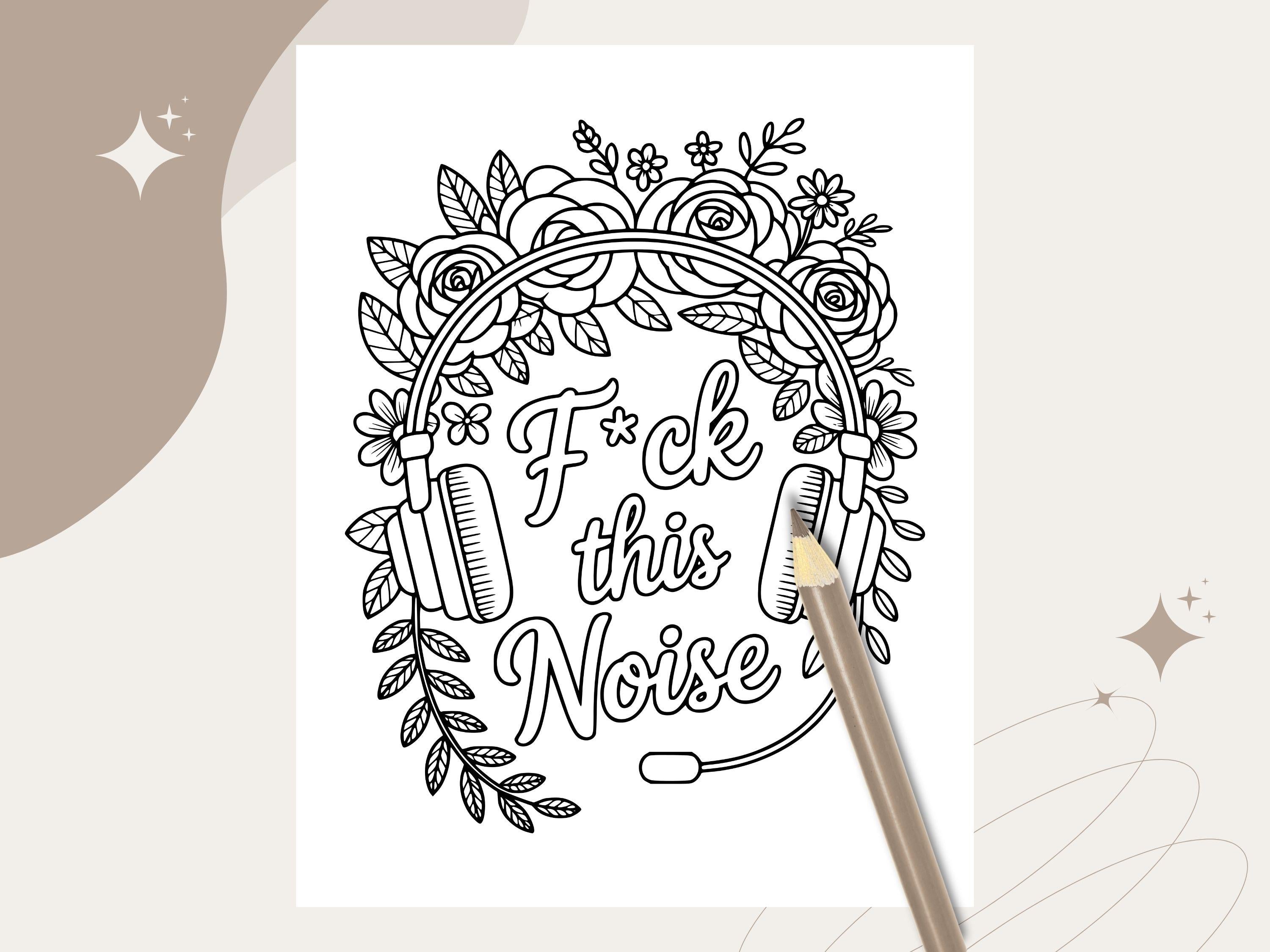 Funny Swear Word Coloring Pages: Snarky Adult Printable (PDF Download, 7 Pages)