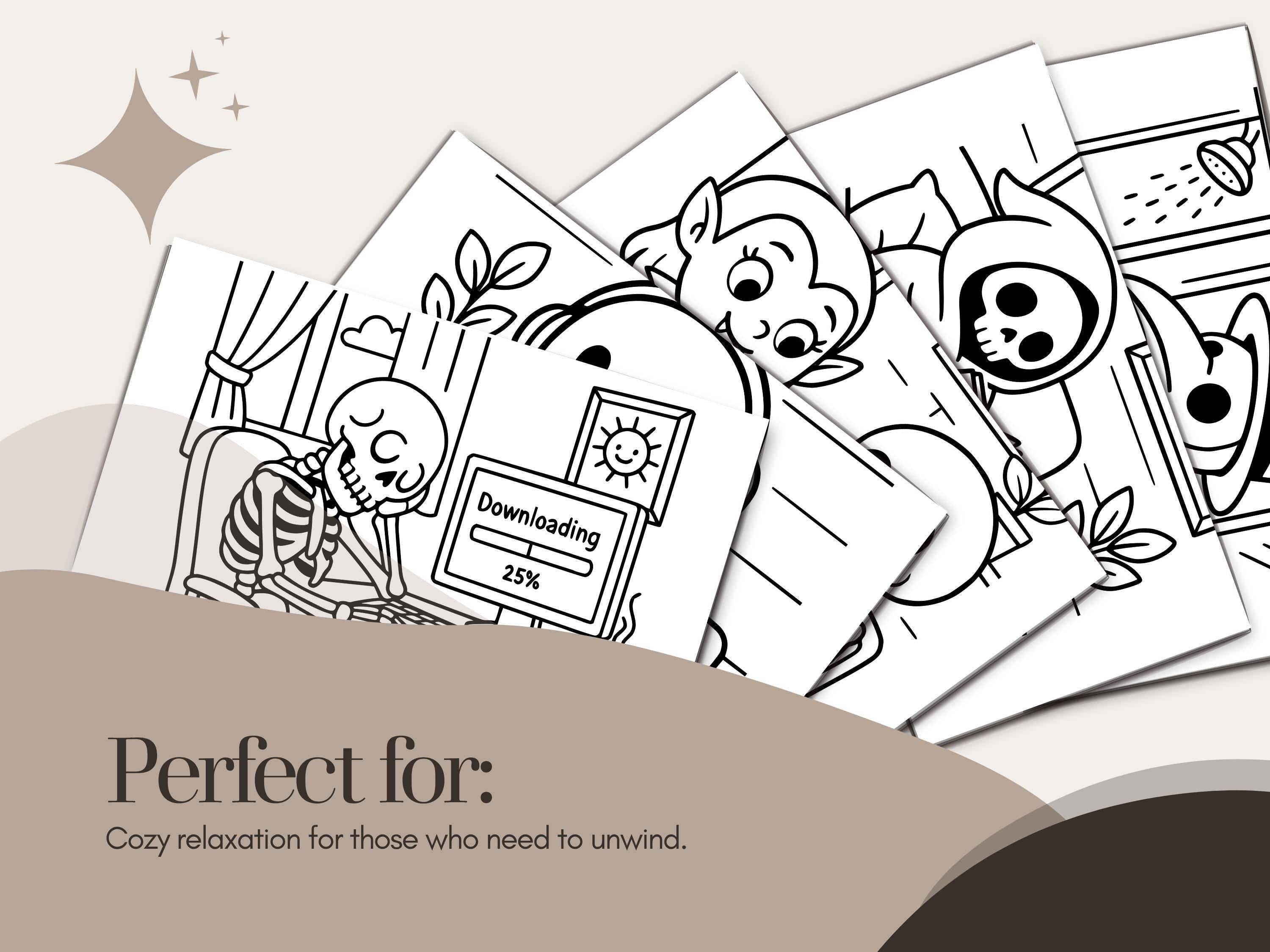 Spooky Cuties Coloring Pages: Kawaii Halloween Art (PDF Download)