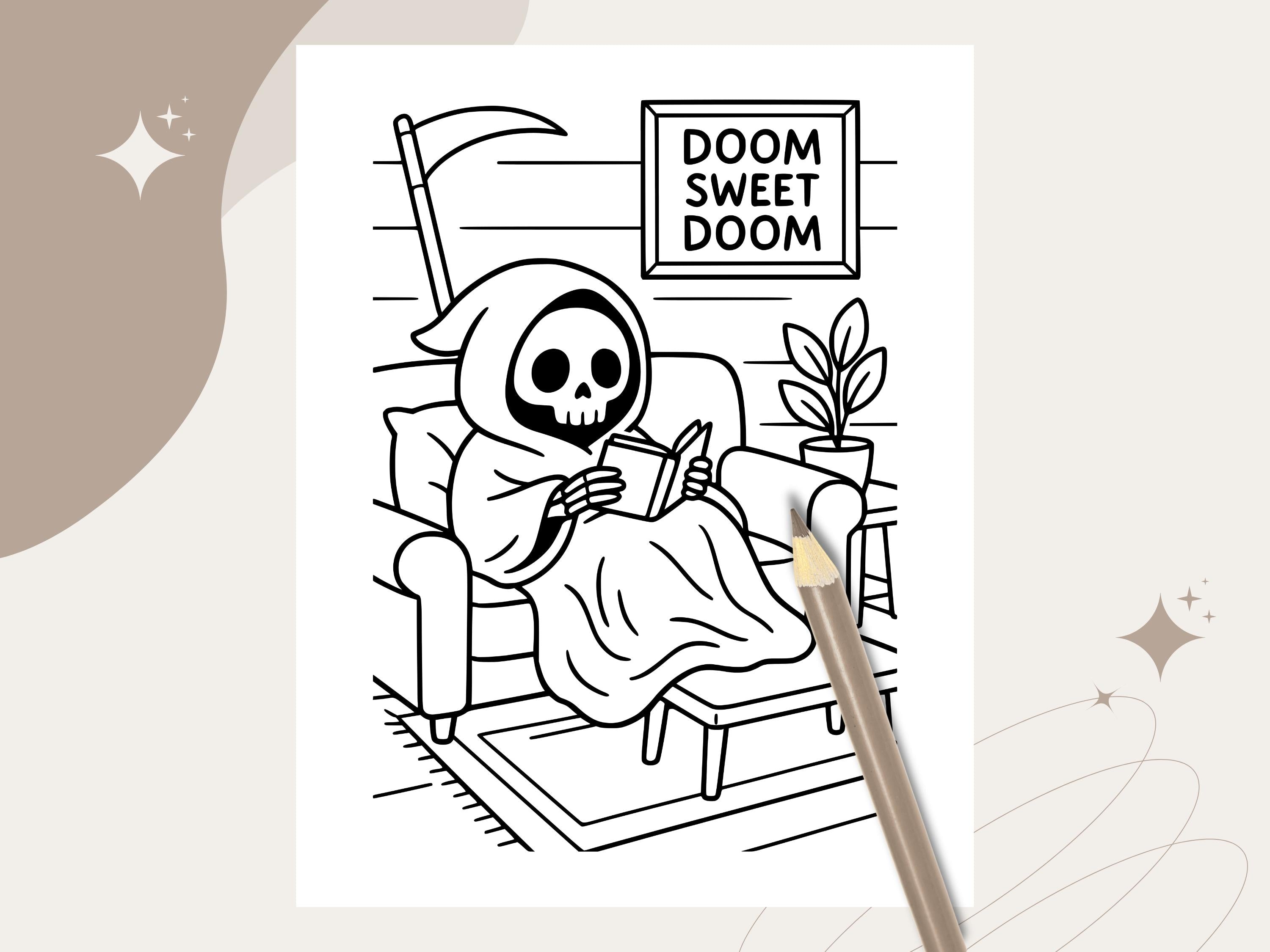 Spooky Cuties Coloring Pages: Kawaii Halloween Art (PDF Download)