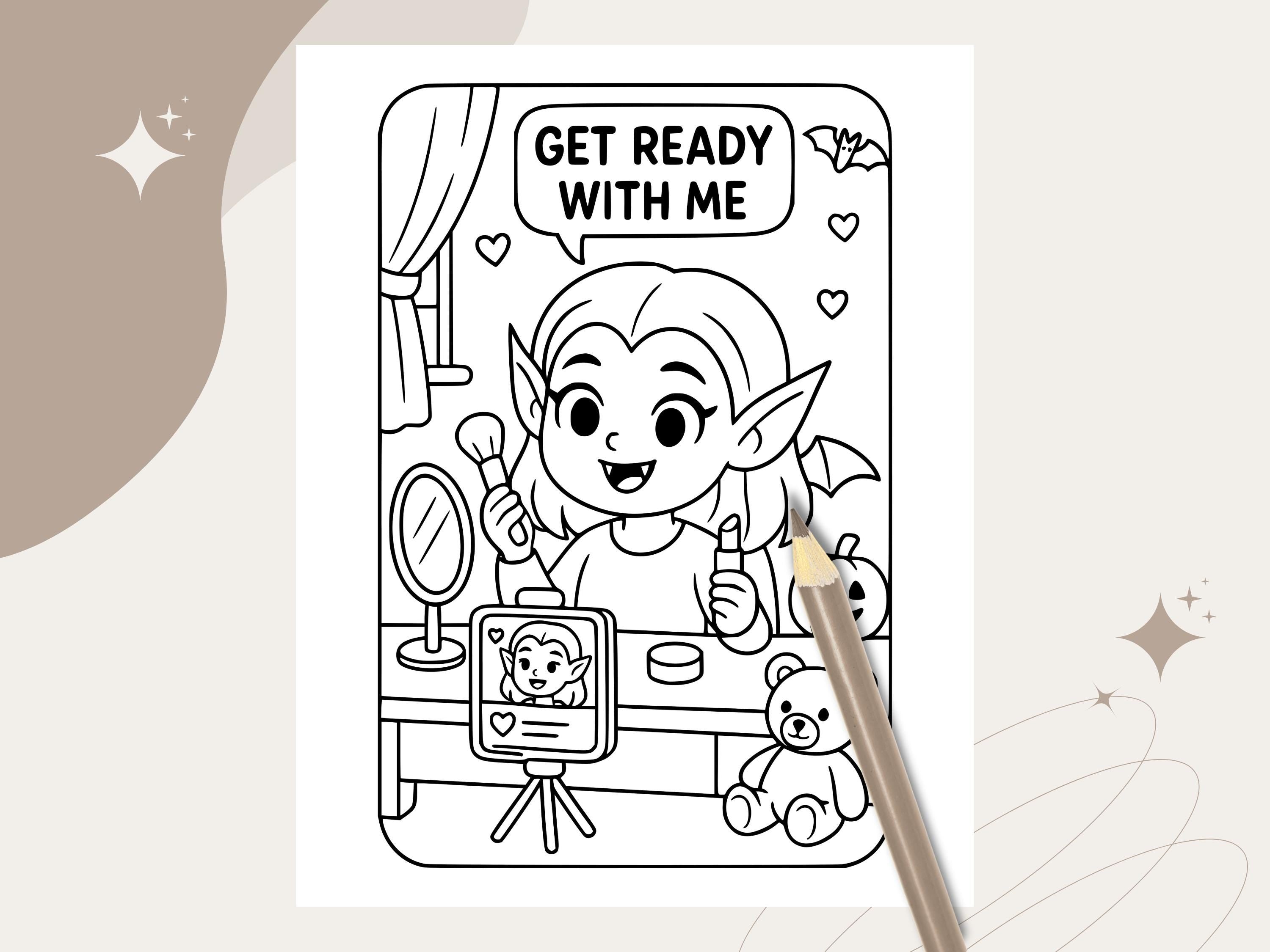 Spooky Cuties Coloring Pages: Kawaii Halloween Art (PDF Download)