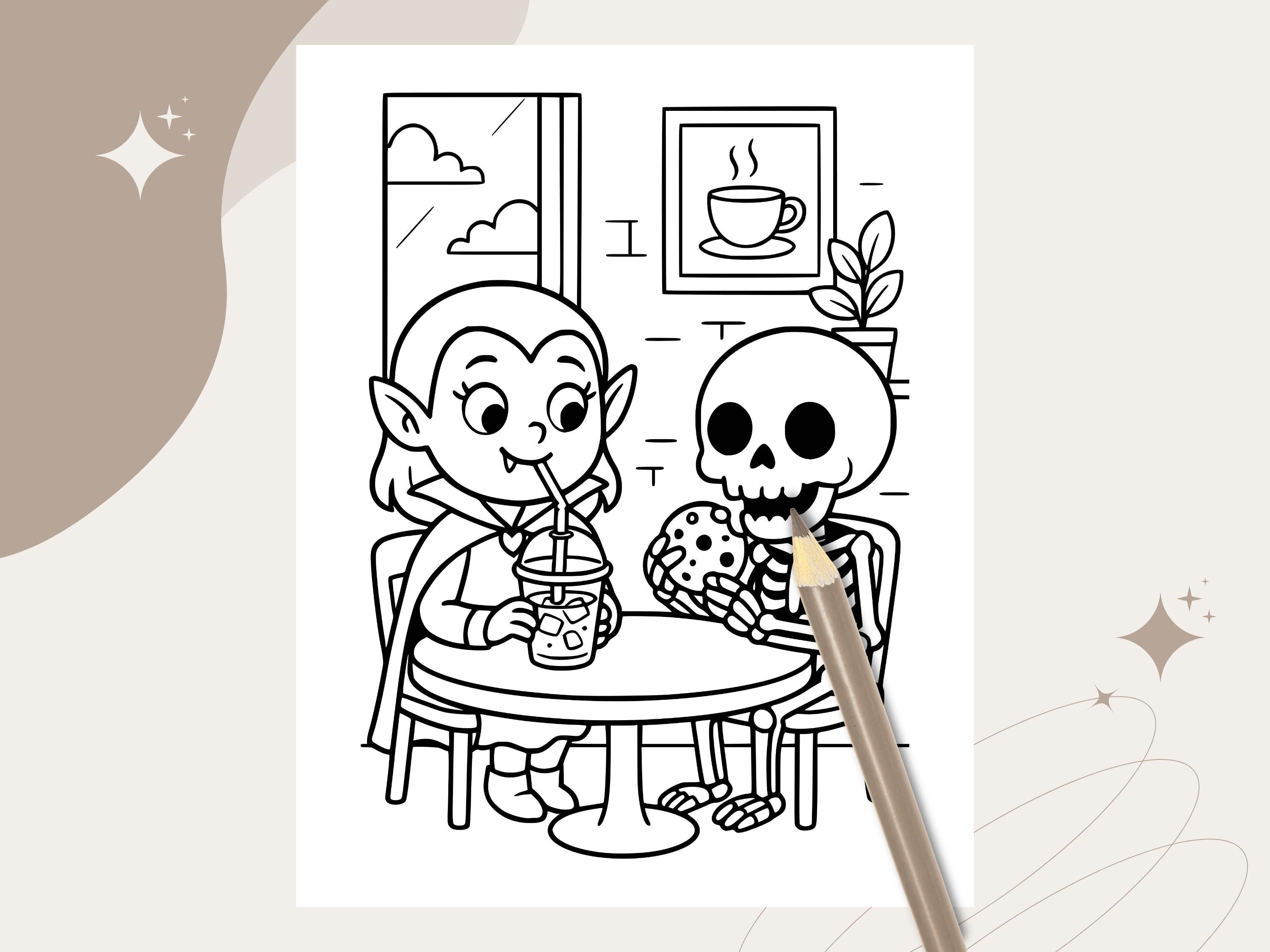 Spooky Cuties Coloring Pages: Kawaii Halloween Art (PDF Download)