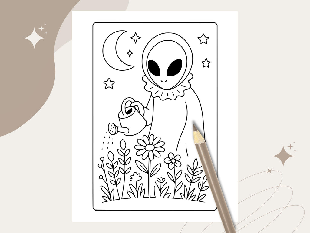 Kawaii Cryptid Coloring Pages: Cozy Goth Legends (PDF Printable Set
