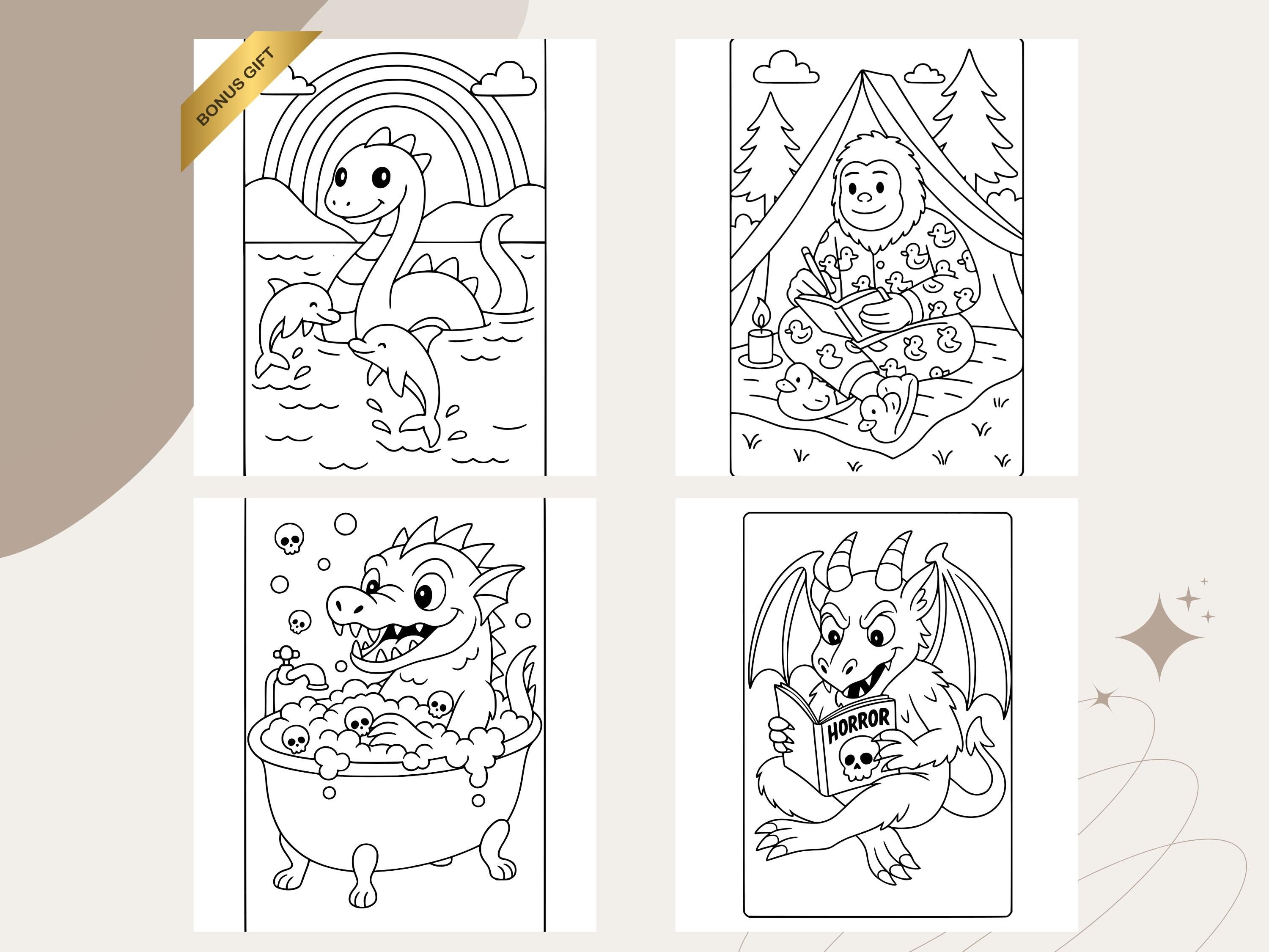 Kawaii Cryptid Coloring Pages: Cozy Goth Legends (PDF Printable Set