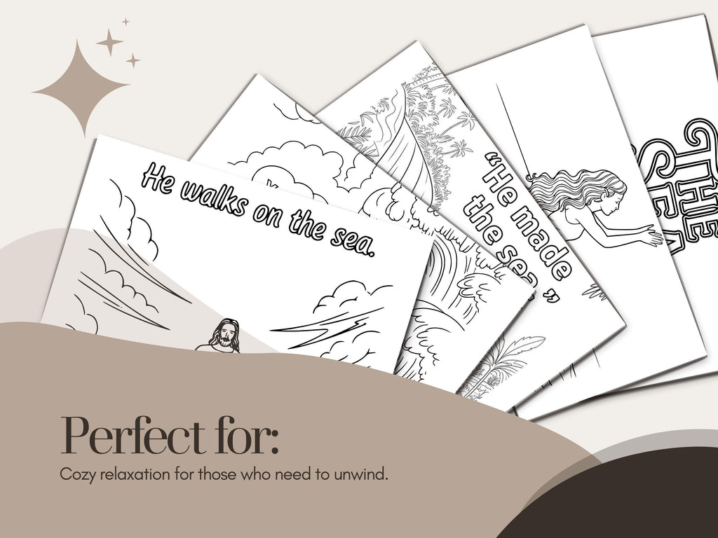 Ocean Bible Verse Coloring Pages: Christian Art for Adults & Kids (PDF Download)