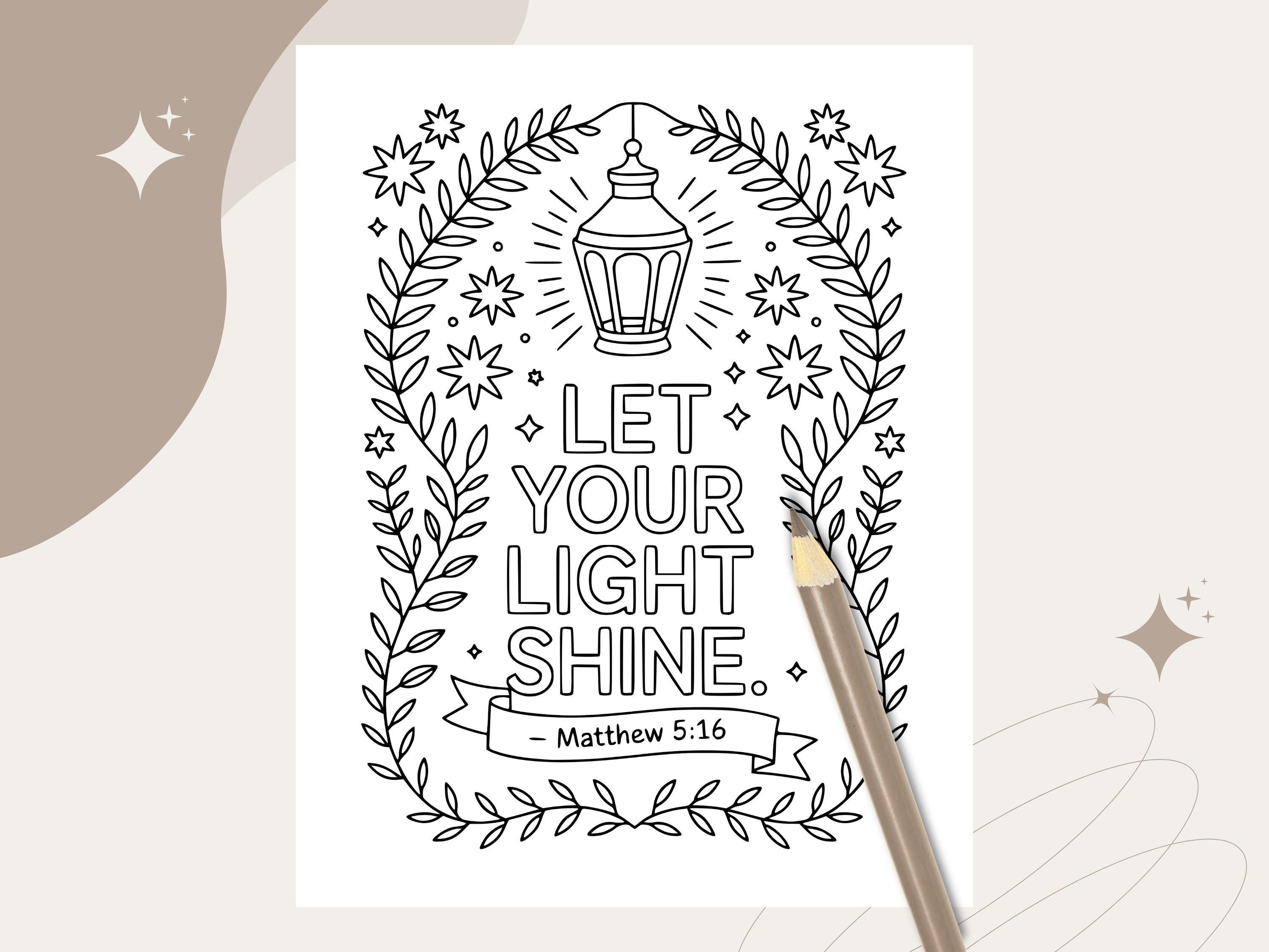 Floral Christian Bible Verse Coloring Pages: Sunday School Activity (PDF Pattern V2)