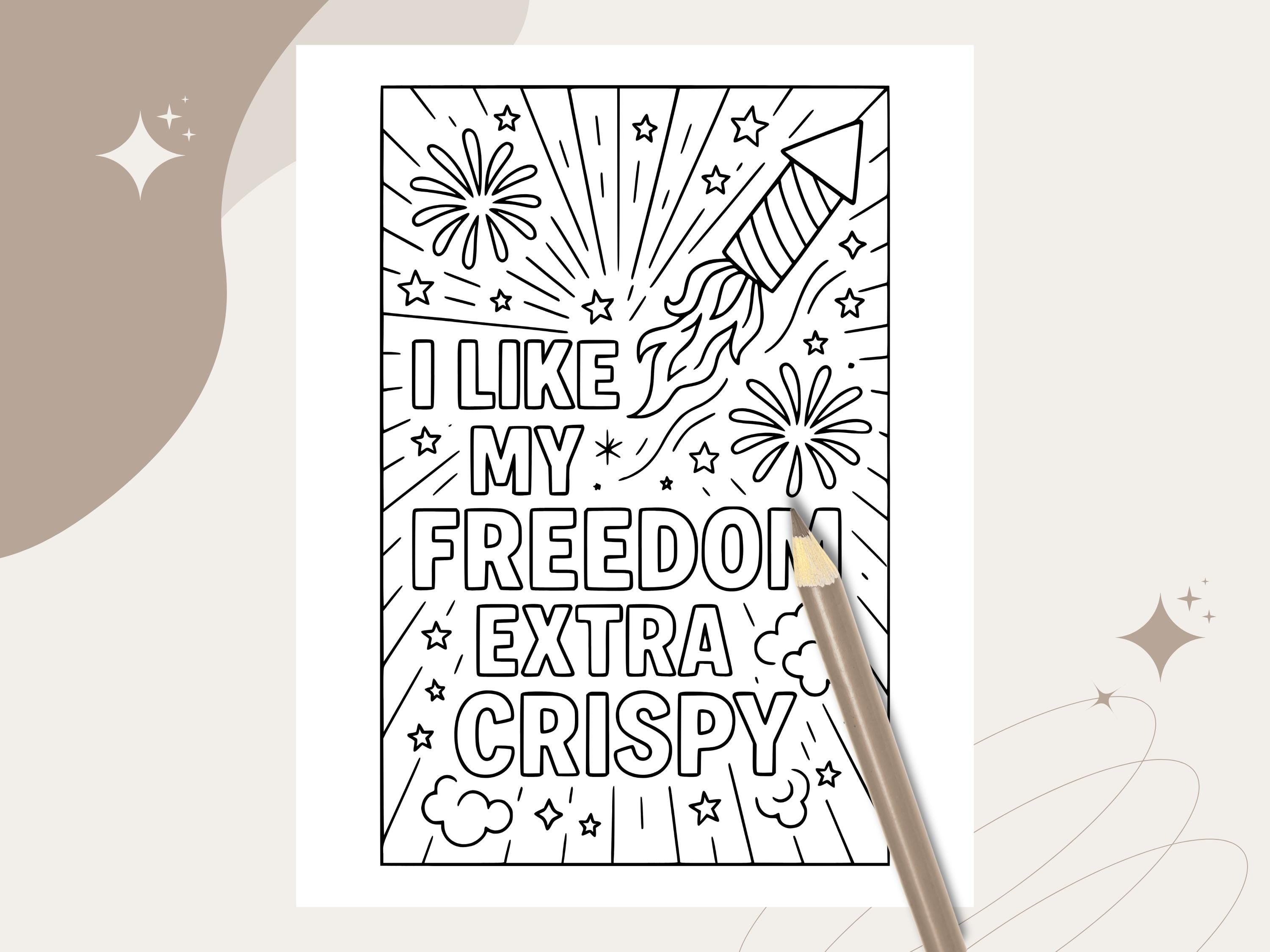 Funny 4th of July Coloring Pages: Patriotic Sassy Designs (PDF Printable & PNG Pages)