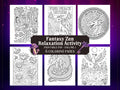 Fantasy Zen Coloring Book: Dragons, Phoenix & Mandalas (PDF Download)