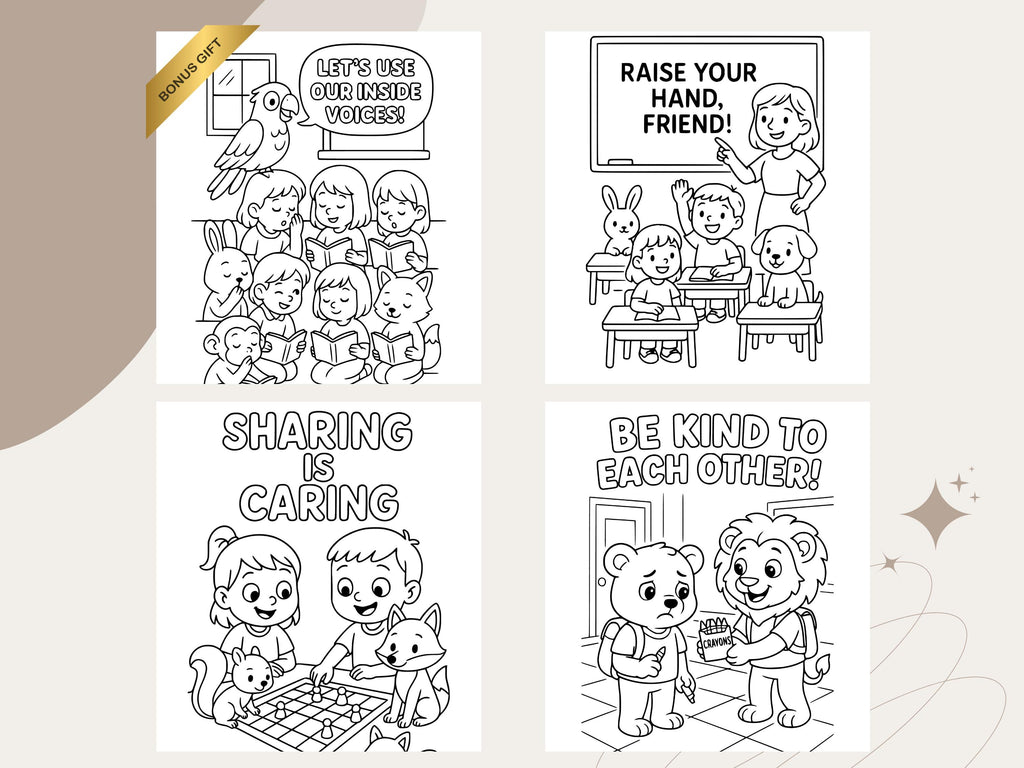 Classroom Rules Coloring Pages: Back to School SEL Activity (PDF Activity