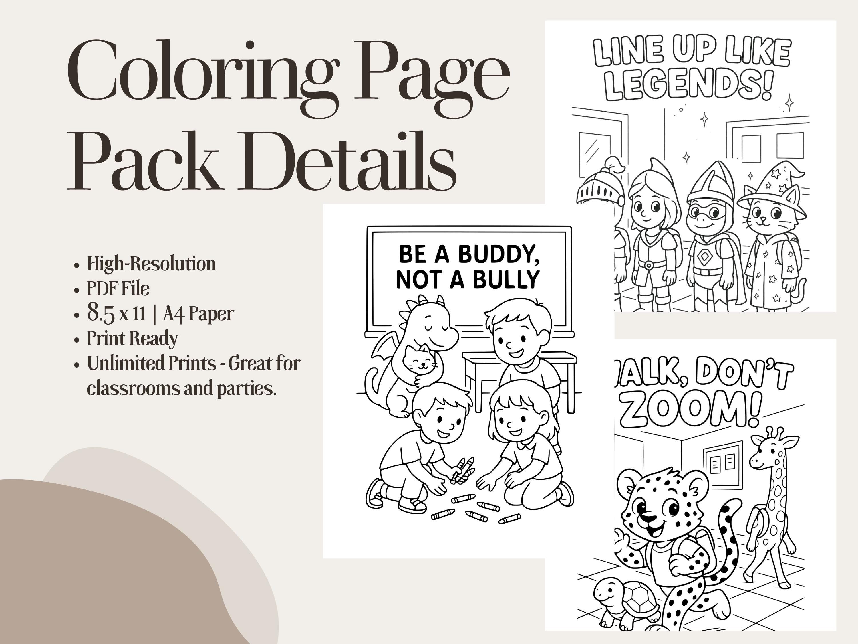 Classroom Rules Coloring Pages: Back to School SEL Activity (PDF Activity