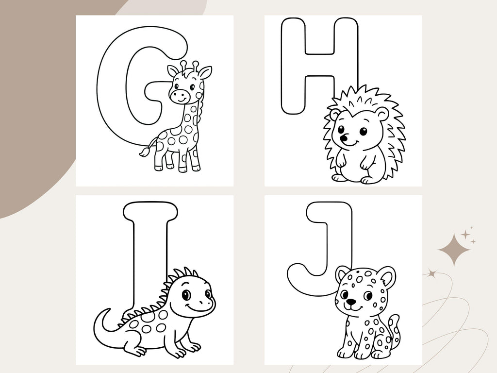 Animal ABC Coloring Pages: A-Z Alphabet Learning Activity (PDF Download)
