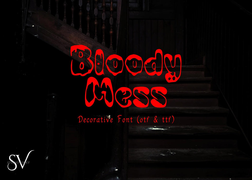 Bloody Mess Font | Dripping Horror Style (TTF & OTF)