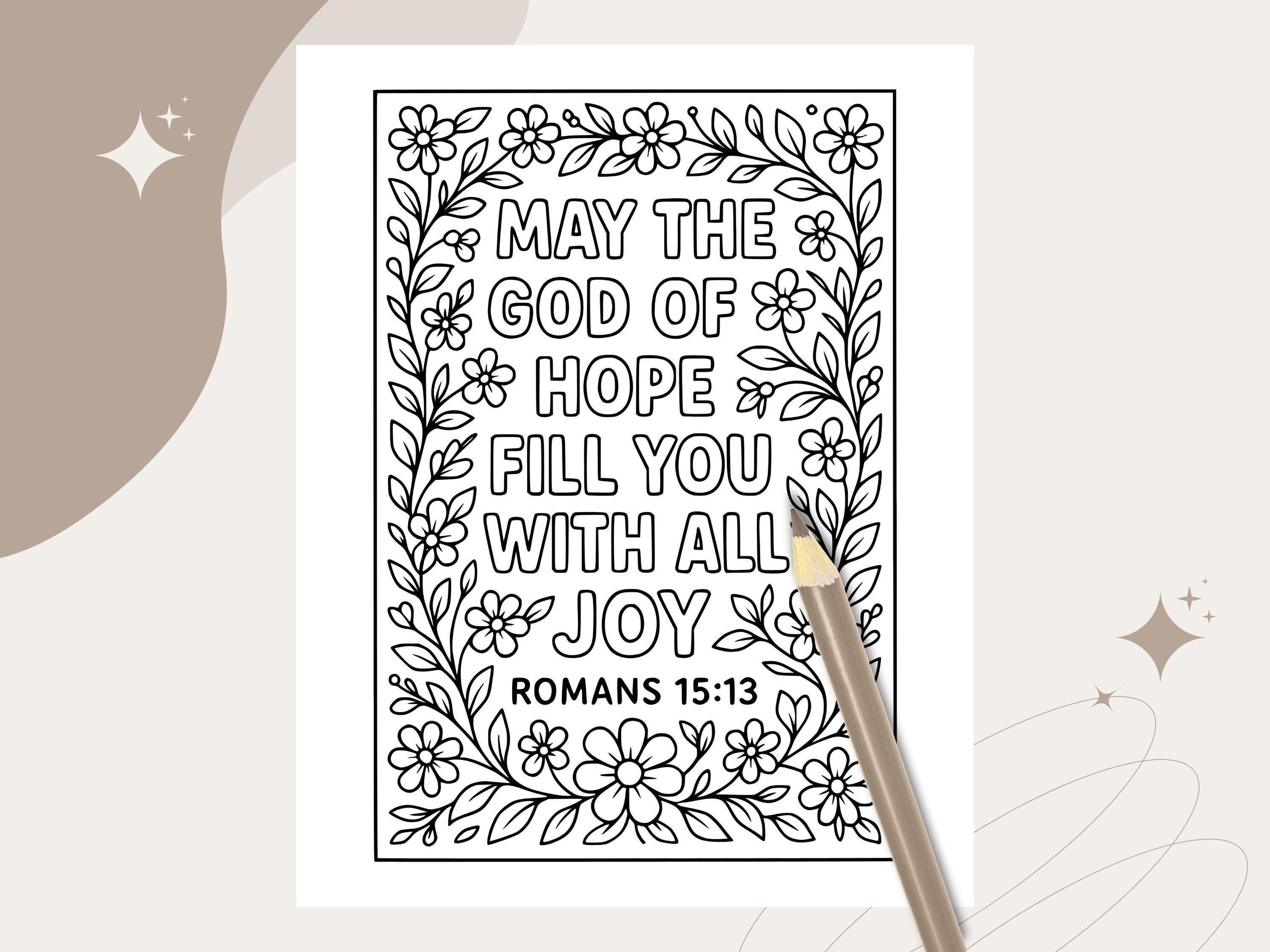 Floral Bible Verse Coloring Pages: Christian Scripture Art (PDF Download)