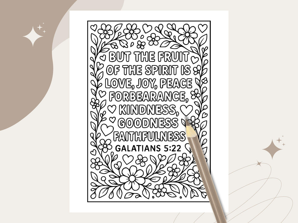 Floral Bible Verse Coloring Pages: Christian Scripture Art (PDF Download)