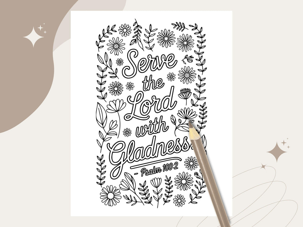 Floral Bible Verse Coloring Pages, Printable Scripture Art (PDF & PNG)