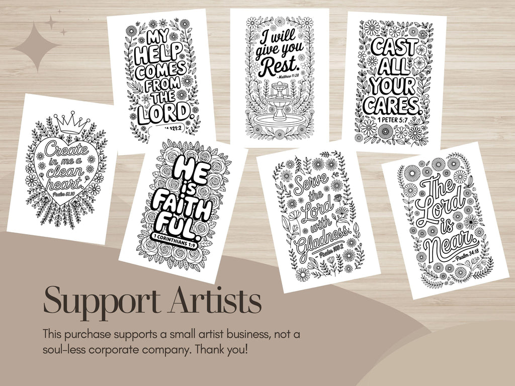 Floral Bible Verse Coloring Pages, Printable Scripture Art (PDF & PNG)